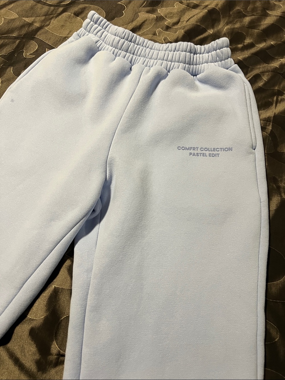 Comfrt Collection Pastel Edit Light Blue Fleece Joggers Elastic Waist Women’s XS